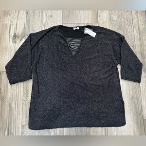 Avenue black shimmer top 14/16 NWT